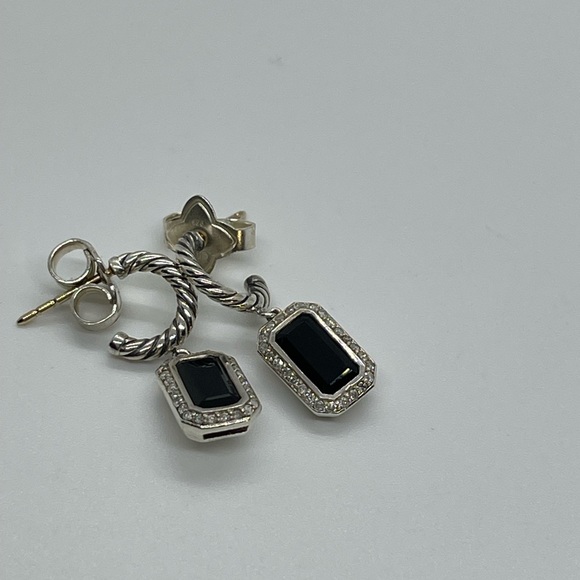 David Yurman Jewelry - David Yurman Black Onyx and Diamonds Drop Earrings